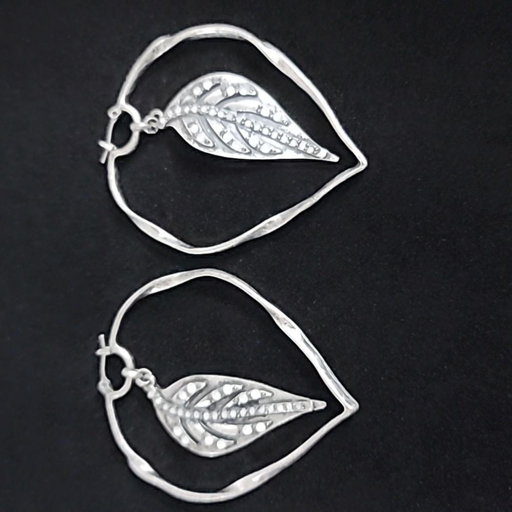 Leaf Hoop Earrings